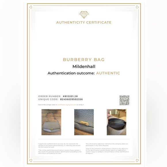 BURBERRY Mildenhall Large Signature Grain Leather Shoulder Bag Pearl Grey Chain - Picture 16 of 16